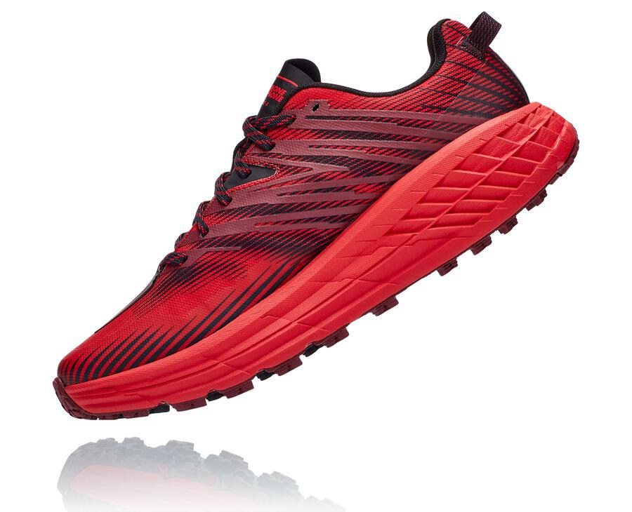 Trail Shoes Mens - Hoka One One Speedgoat 4 - Red - HRFQBKC-45